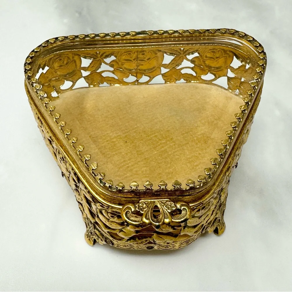 Vintage Ormolu Jewelry Casket Box
